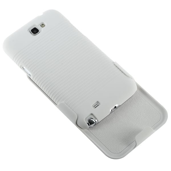 BeltClip KickStand (Vit) Samsung Galaxy Note 2 Skal Vit