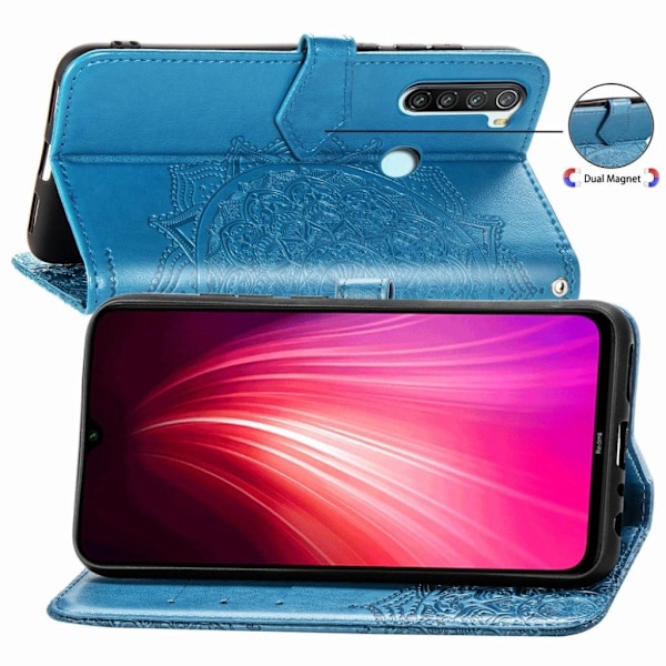 Mandala läder Xiaomi Redmi Note 8 fodral - Blå Blå