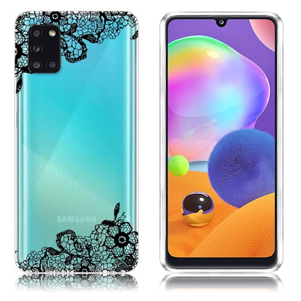 Deco Samsung Galaxy A31 kuoret - Musta Kukka Black