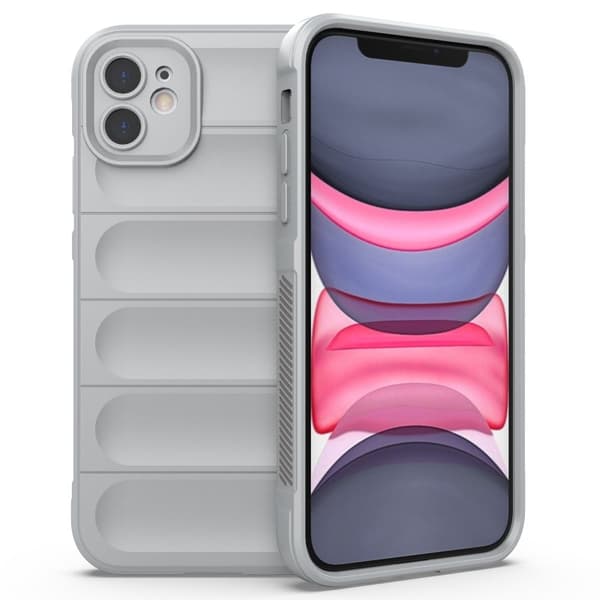 Pehmeä kahva muotoiltu kuori iPhone 11 - Vaalean Harmaa Silver grey