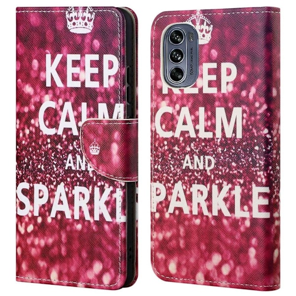 Wonderland Motorola Moto G62 5g Läppäkotelo - Keep Calm And Sparkle Red