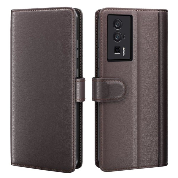 Aito nahkakotelo luottokorttipaikoilla Xiaomi Redmi K60 / Xiaomi Redmi K60 Pro - Ruskea Brown