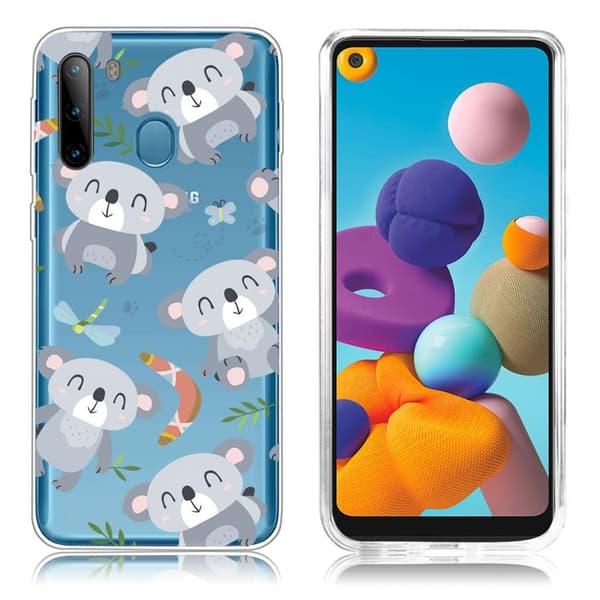 Deco Samsung Galaxy A21 kuoret - Koala Silver grey