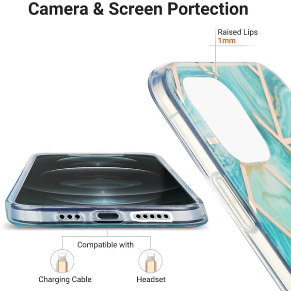 Marble iPhone 13 Pro Max Etui - Blå Blue