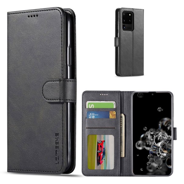 LC.Imeeke läder Samsung Galaxy S20 Ultra fodral - Svart Svart