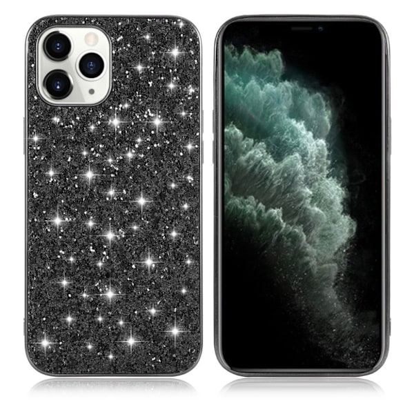 Glitter iPhone 12 Pro Max Etui - Svart Black