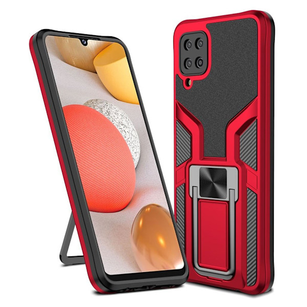 Shockproof Hybrid Cover med Kickstand til Samsung Galaxy A12 5g - Rød Red