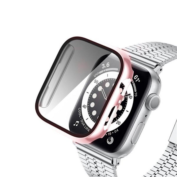 Apple Watch Series 8 (45 mm) galvaniseringscover med hærdet glas - Lyserød Pink