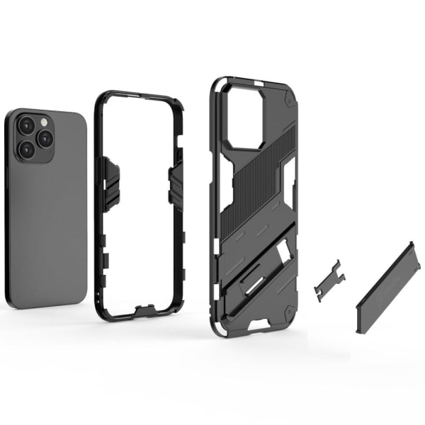 Stødsikkert hybridcover med et moderne touch til iPhone 14 Pro - Sort Black