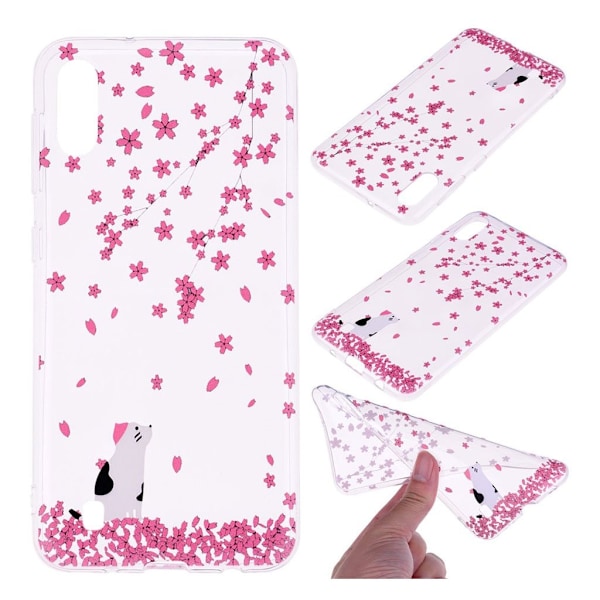 Deco Samsung Galaxy A10 skal - Blomma Och Katt multifärg