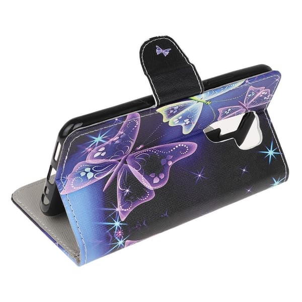 Wonderland Xiaomi Redmi 9 Flip etui - Lilla sommerfugl Purple