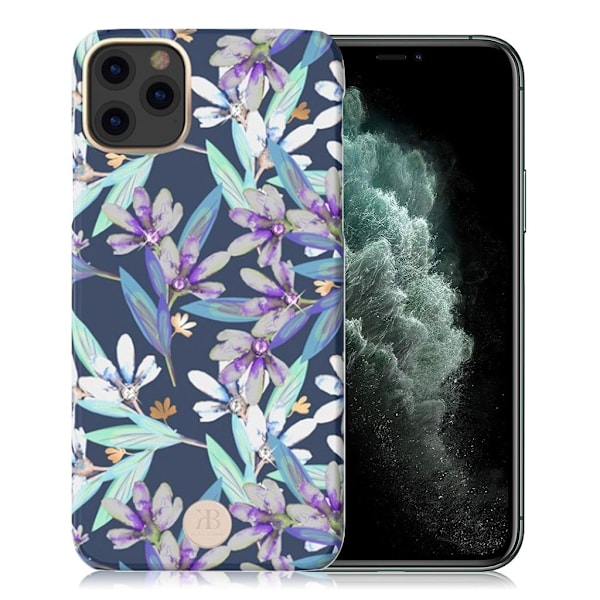 Kingxbar iPhone 11 Pro Max Blossom Swarovski Etui - Tulipan Multicolor