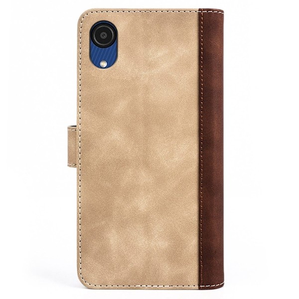 To-farvet Samsung Galaxy A03 Core læderetui - Gul Yellow