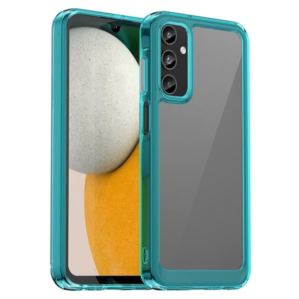 Samsung Galaxy A15 smart akryl cover - Gennemsigtig Blå Blue