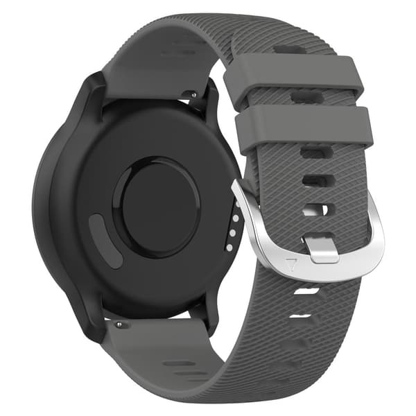 20 mm silikonrem med tverrstripemønster for Garmin-klokke - Mørkegrå Silver grey