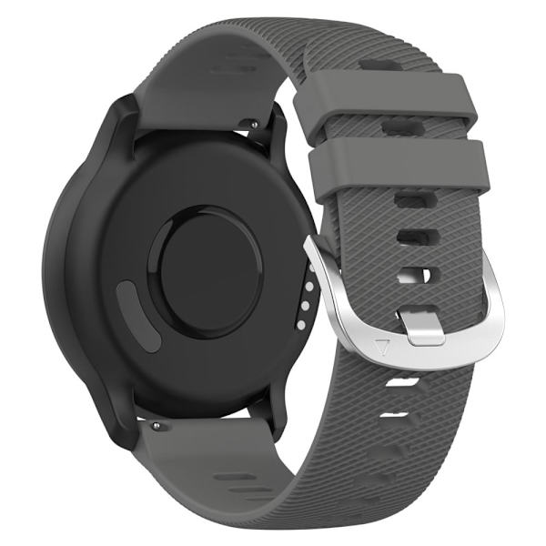 20mm silikonihihna Garmin-kelloon - Tummanharmaa Silver grey