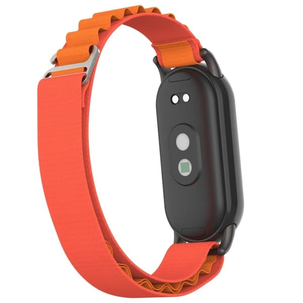 Xiaomi Smart Band 8 nylonrem med sort stik - Orange Orange