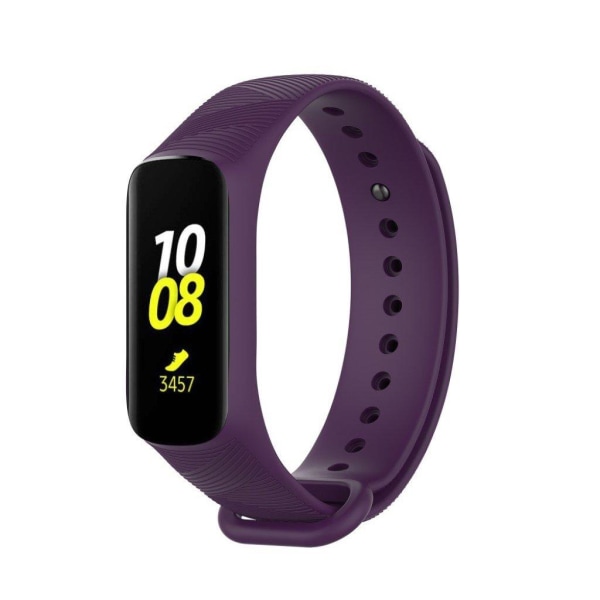 Samsung Galaxy Fit e twill design silicone watch band - Dark Pur Purple