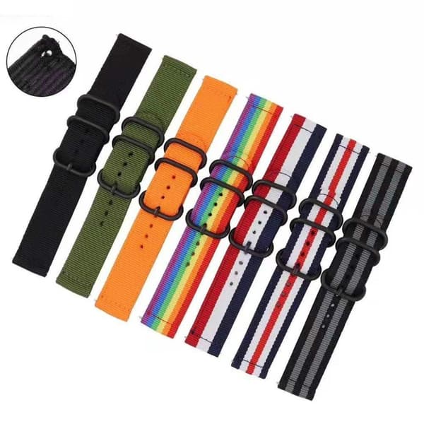 Samsung Galaxy Watch (46mm) / Huawei Watch GT nylon Urrem - Sort Black
