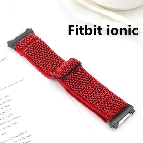 Fitbit Ionic wave pattern nylon watch strap - Red Red