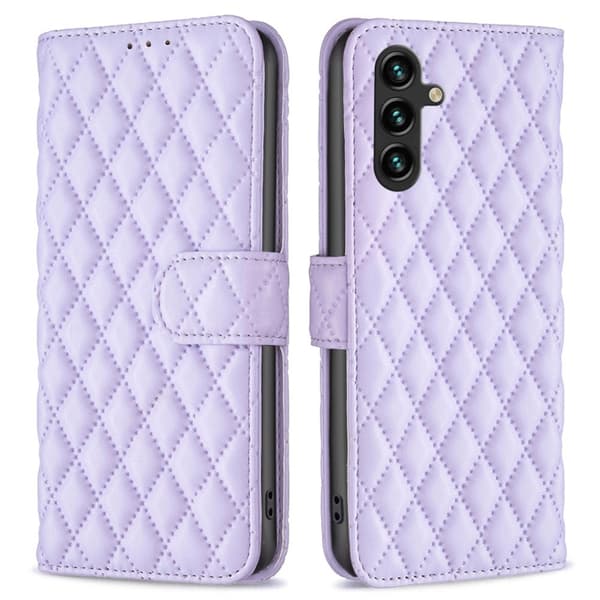 Matt Samsung Galaxy A56 fodral med rombmönster - Lila Lila