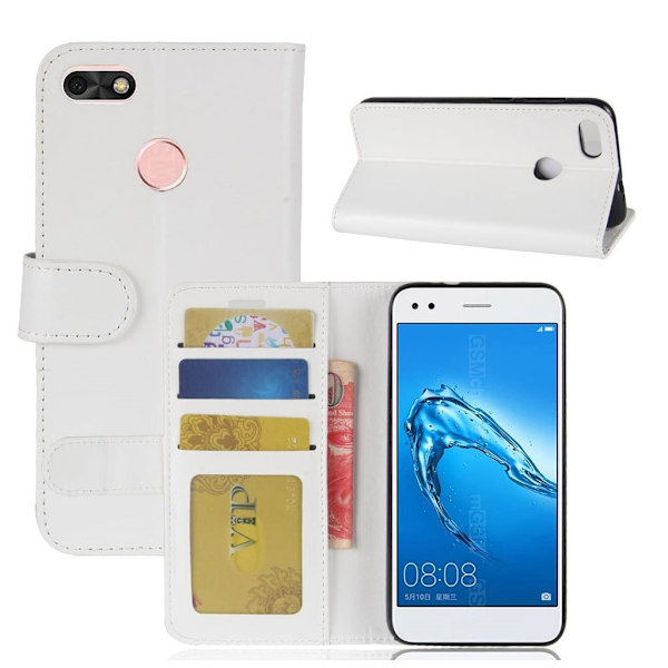 Huawei P9 Lite Mini design nahkakotelo - Valkoinen White