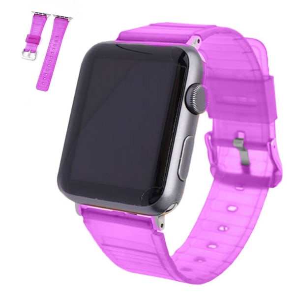 Apple Watch 42mm - 44mm gennemsigtig fleksibel urrem - Lilla Purple