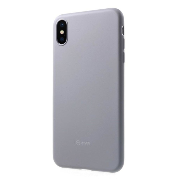 iPhone Xs Max ROAR KOREA matta pintainen joustava muovinen takasuoja kuori - Harmaa Silver grey