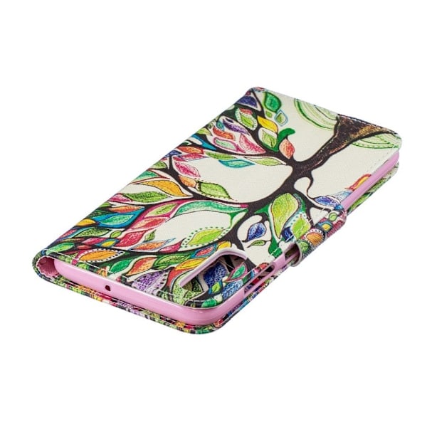Samsung Galaxy A70 mønster læretui - Colorized treet Multicolor