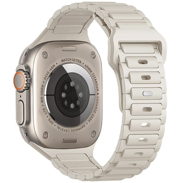 Apple Watch Series 49mm - 45mm - 44mm - 42mm Silikone urrem - Stjernelys White