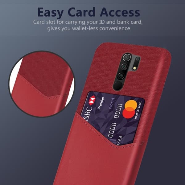 Bofink Xiaomi Redmi 9 Card deksel - Rød Red