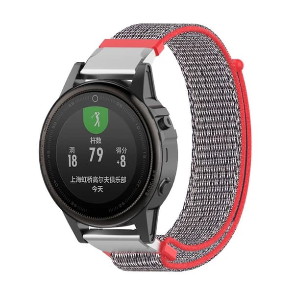 Garmin Fenix 6S / Fenix 5S Plus nylon loop Urrem - Rød / Blå Multicolor