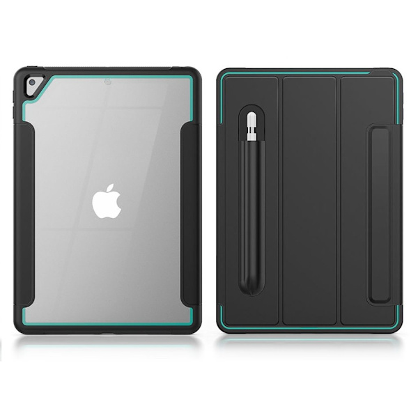 iPad 10.2 (2019) elegant tri-fold etui - sort / babyblå Black