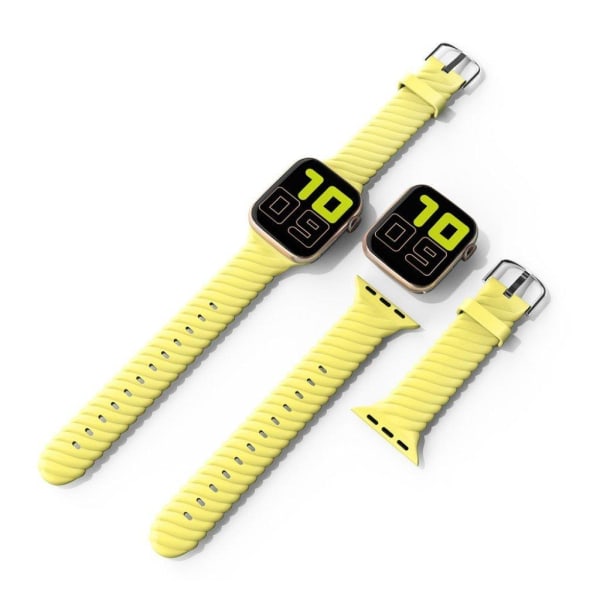 Apple Watch 42mm - 44mm cool twist style silikone urrem - Gul Yellow