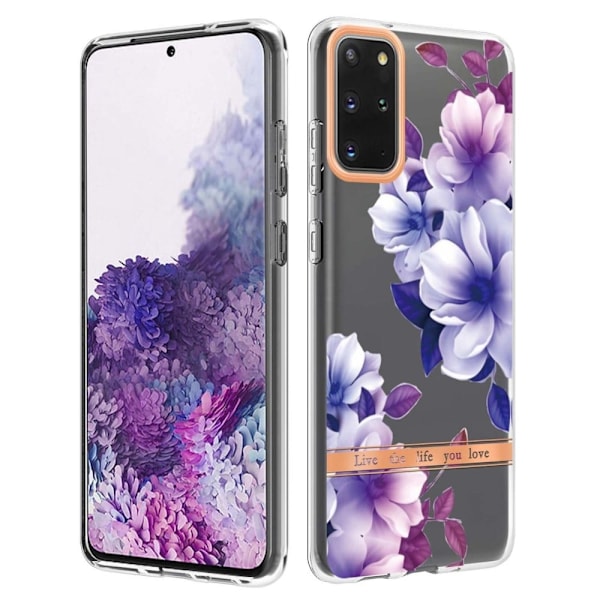 Supertunt och tåligt mjukpärmfodral för Samsung Galaxy S20 Plus - Lila Begonia Lila