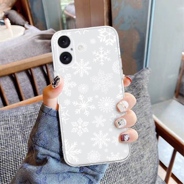 Vibe iPhone 16 Plus -kansi - Lumihiutale White
