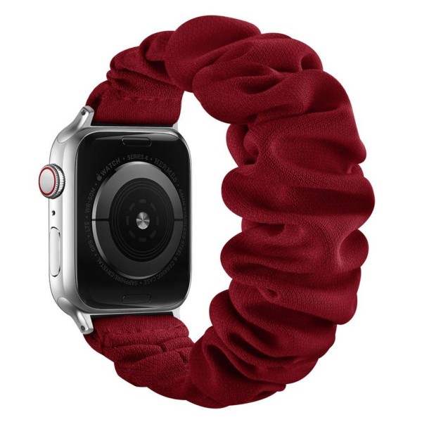 Apple Watch Series 6 / 5 44mm elastisk hårbånd stil urrem - Sølv Red