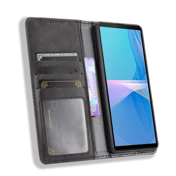 Bofink Vintage läder Sony Xperia 10 III fodral - Svart Svart