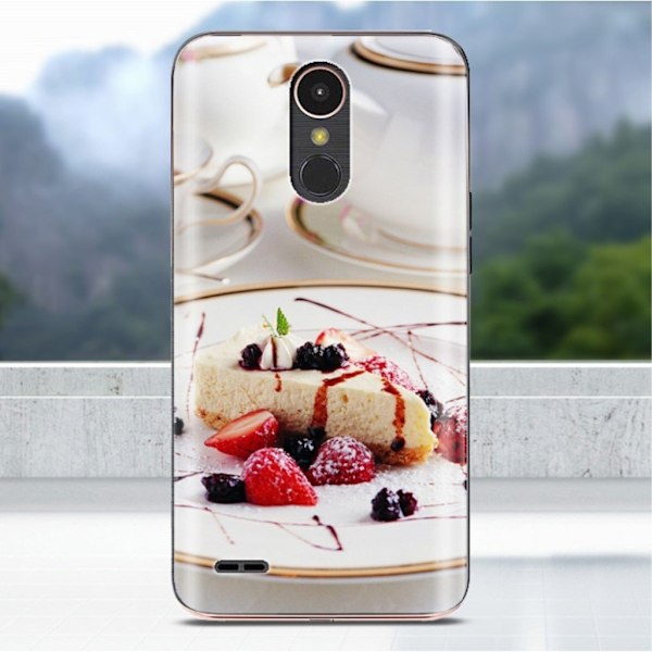 LG K10 2017 softlyfit præget TPU-etui - Frugtkage White