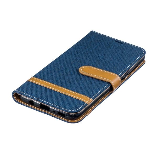 Samsung Galaxy A70 To-Tone Jeans Læretui - Mörkblå Blue