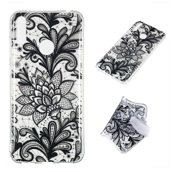 Huawei Y7 2019 mønstret etui - Blonde Blomst Black