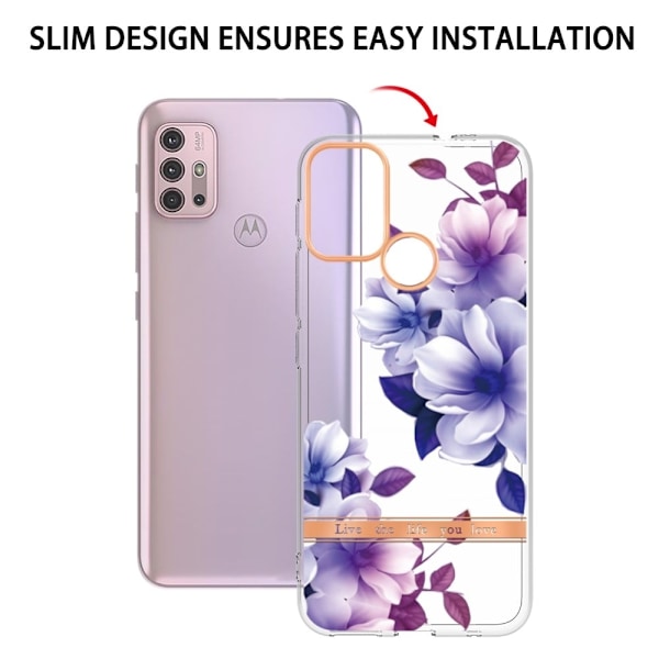 Supertunt och hållbart mjukfodral för Motorola Moto G20 / G10 / G30 - Lila Begonia Lila