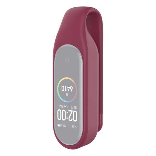 Xiaomi Mi Smart Band 6 / 5 silikonisuojus clip solki - Viininpunainen Red