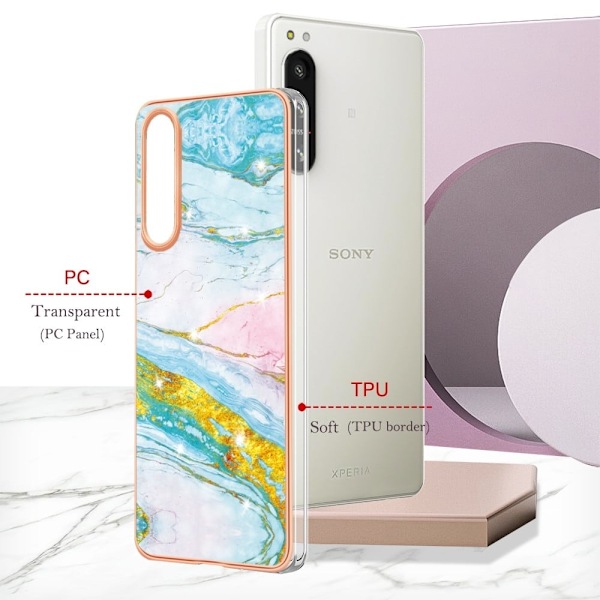 Marble Sony Xperia 5 IV Etui - Green Color Mix Green