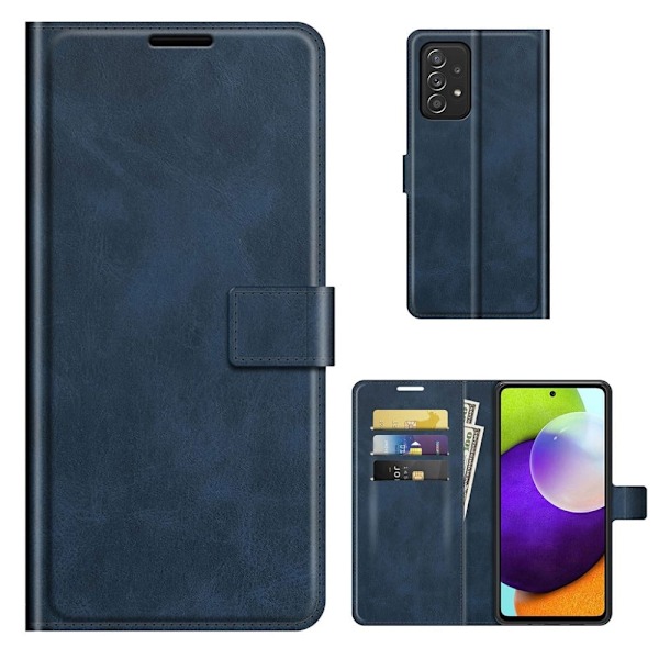 Hållbart konstläder Samsung Galaxy A52s 5G / Samsung Galaxy A52 / Samsung Galaxy A52 5G fodral med plånbok - Blå Blå
