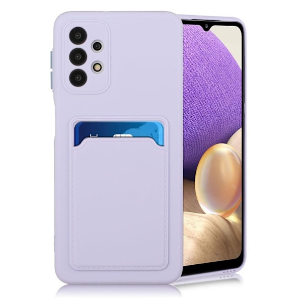 Card Holder Suojakuori For Samsung Galaxy A32 - Vaaleanvioletti Purple