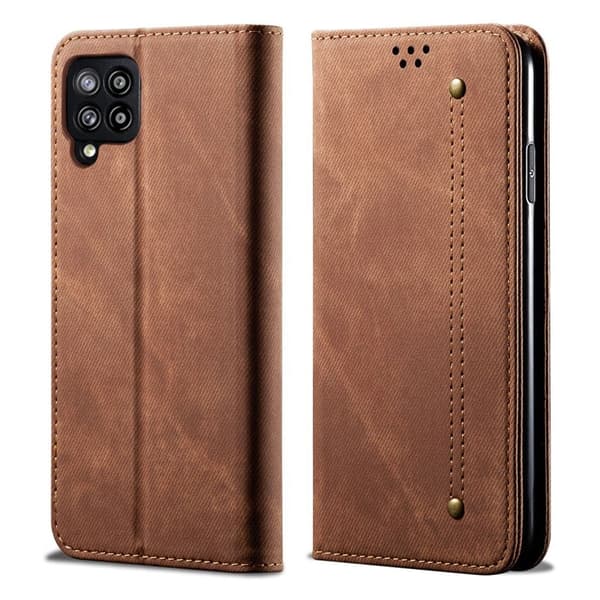 Jeans Samsung Galaxy A42 5G flip case - Ruskea Brown