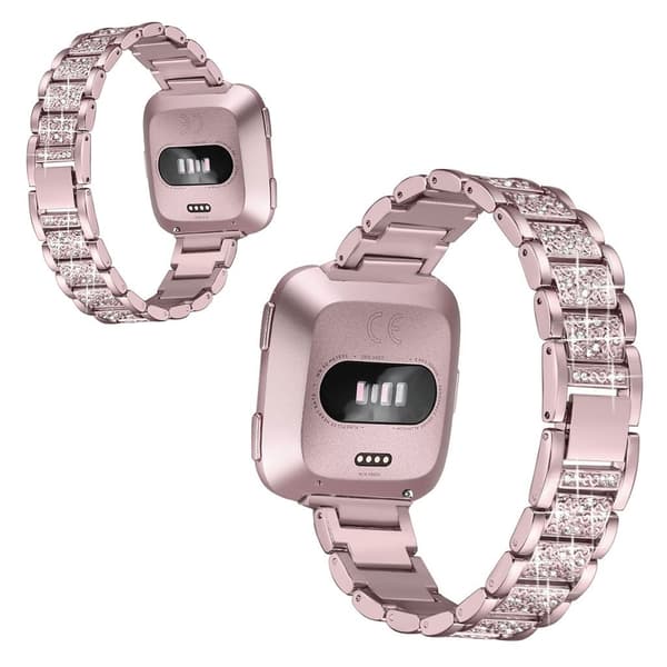 Fitbit Versa urrem med rhinestone-dekor - Rosa Pink
