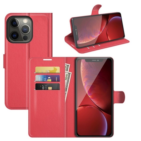 Klassisk iPhone 13 Pro Max flip etui - Rød Red