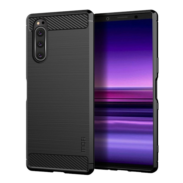 MoFi Carbon Sony Xperia 5 cover - Sort Black